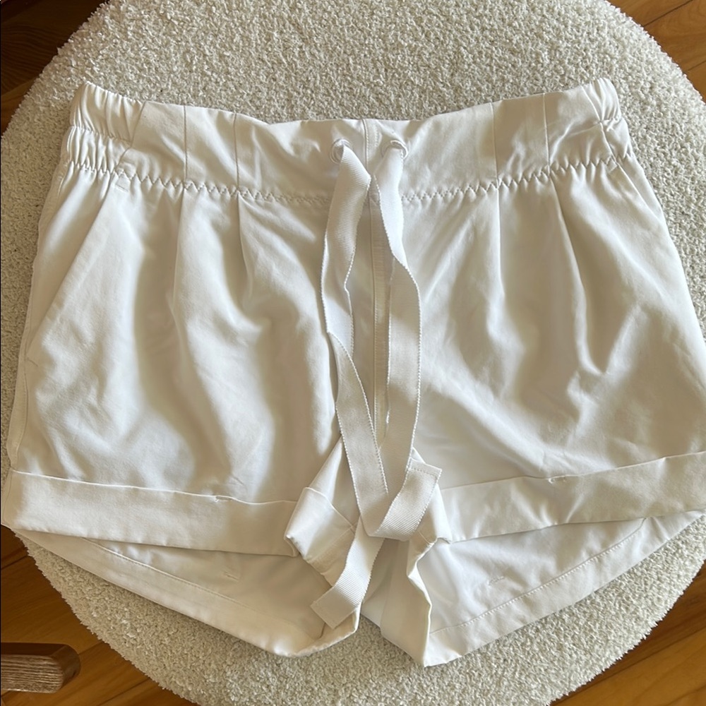 White Lululemon Drawstring Shorts
